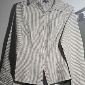 Boohoo White Tank Top with Thin Black Stripes